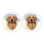 Golden Retriever Portrait Print Car Coasters