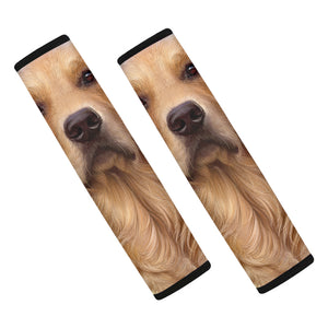 Golden Retriever Portrait Print Car Seat Belt Covers