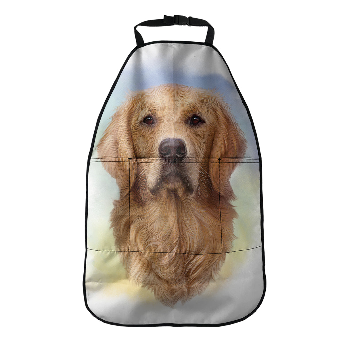 Golden Retriever Portrait Print Car Seat Organizers