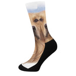 Golden Retriever Portrait Print Crew Socks
