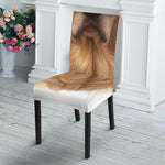 Golden Retriever Portrait Print Dining Chair Slipcover