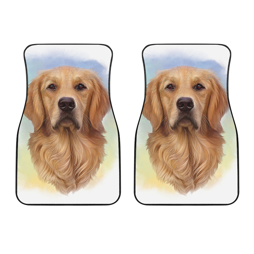 Golden Retriever Portrait Print Front Car Floor Mats