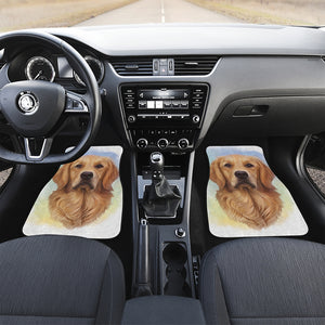 Golden Retriever Portrait Print Front Car Floor Mats