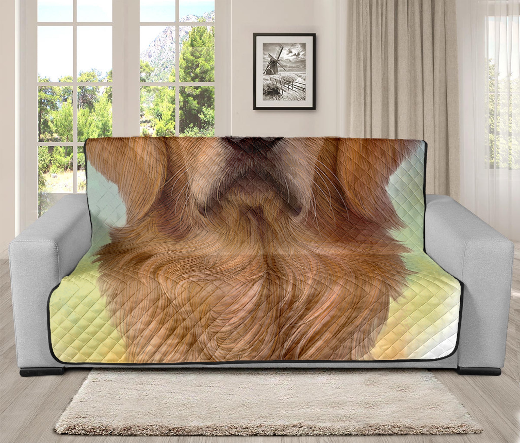 Golden Retriever Portrait Print Futon Protector