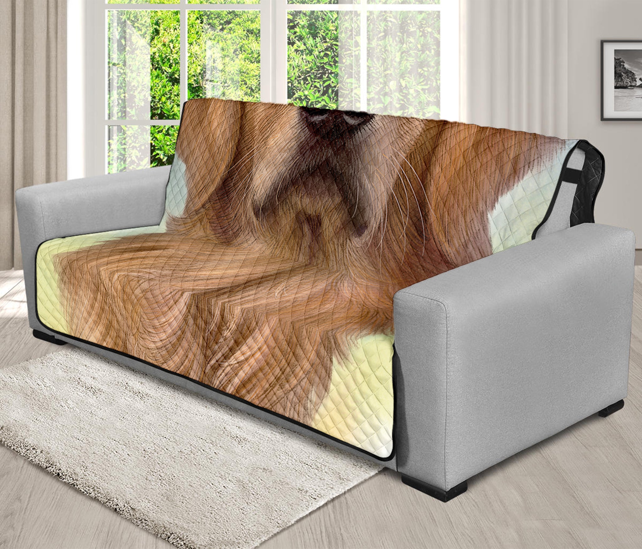 Golden Retriever Portrait Print Futon Protector