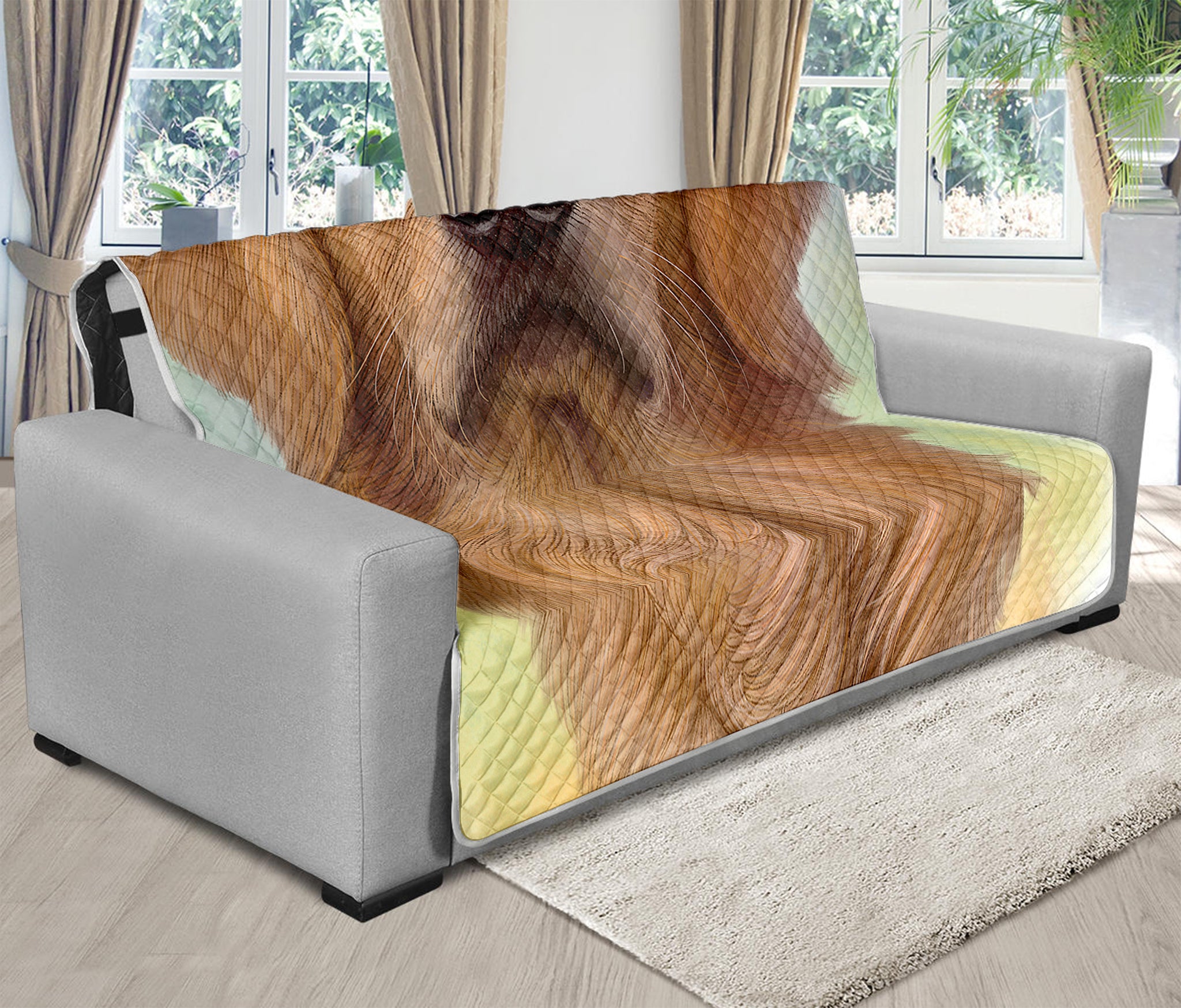 Golden Retriever Portrait Print Futon Protector