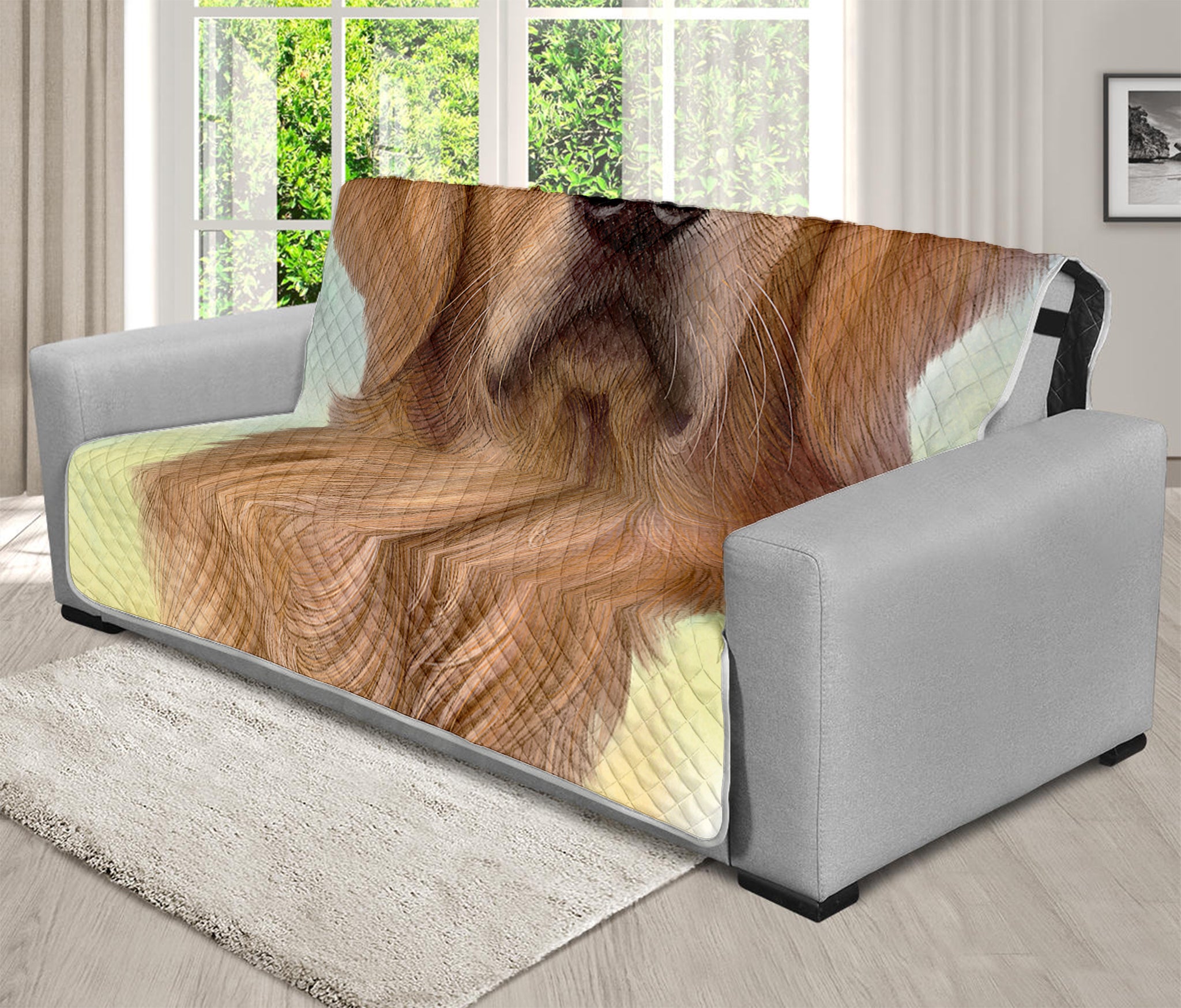 Golden Retriever Portrait Print Futon Protector