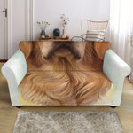 Golden Retriever Portrait Print Loveseat Slipcover