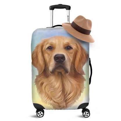 Golden Retriever Portrait Print Luggage Cover