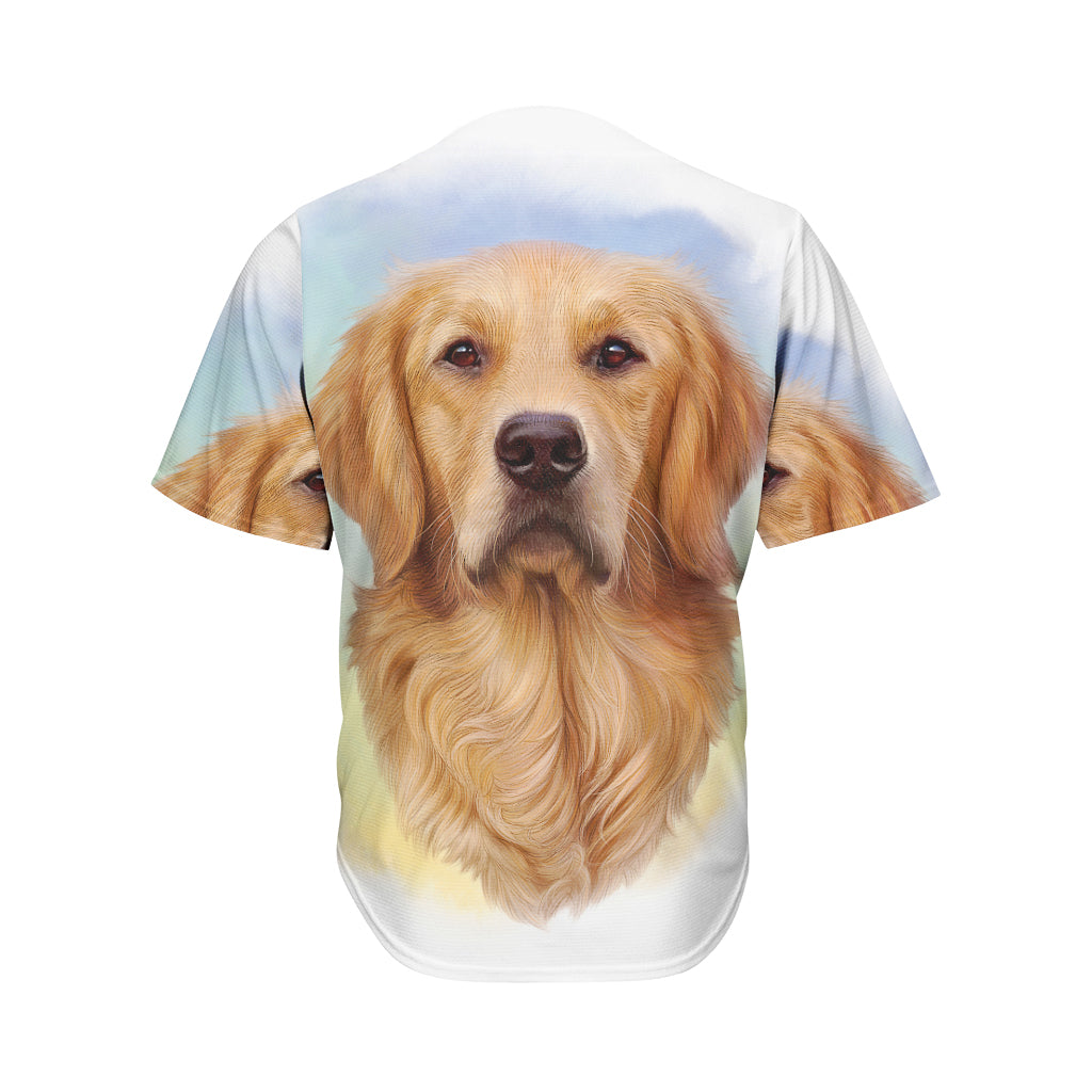 Golden Retriever Portrait Print Men's Baseball Jersey