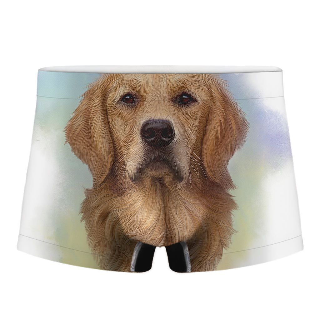 Golden Retriever Portrait Print Men's Boxer Briefs