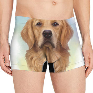 Golden Retriever Portrait Print Men's Boxer Briefs