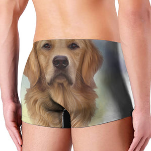 Golden Retriever Portrait Print Men's Boxer Briefs