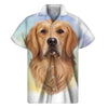 Golden Retriever Portrait Print Men's Short Sleeve Shirt