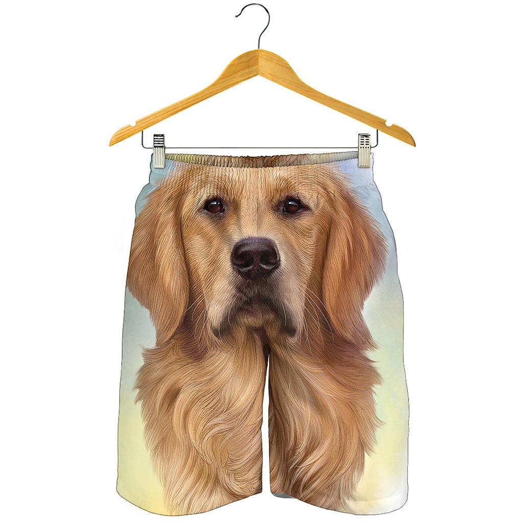 Golden Retriever Portrait Print Men's Shorts