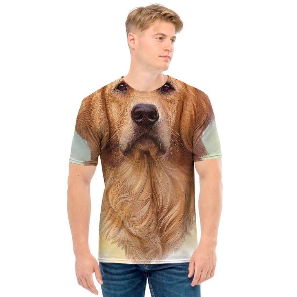 Golden Retriever Portrait Print Men's T-Shirt