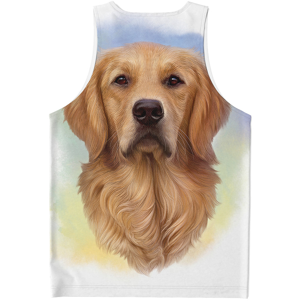Golden Retriever Portrait Print Men's Tank Top