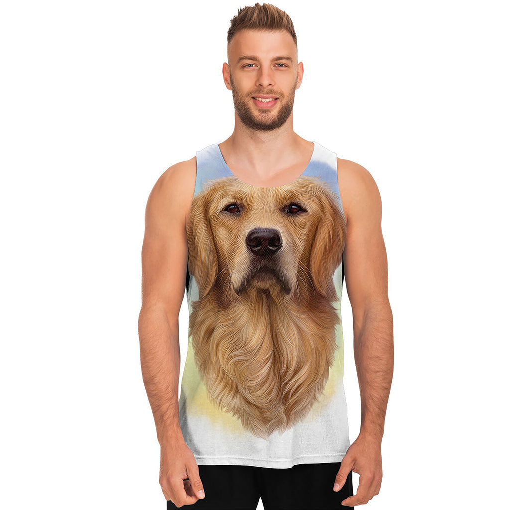 Golden Retriever Portrait Print Men's Tank Top