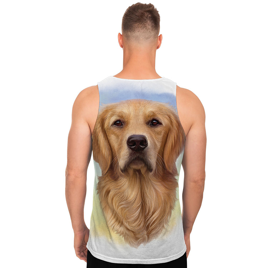 Golden Retriever Portrait Print Men's Tank Top