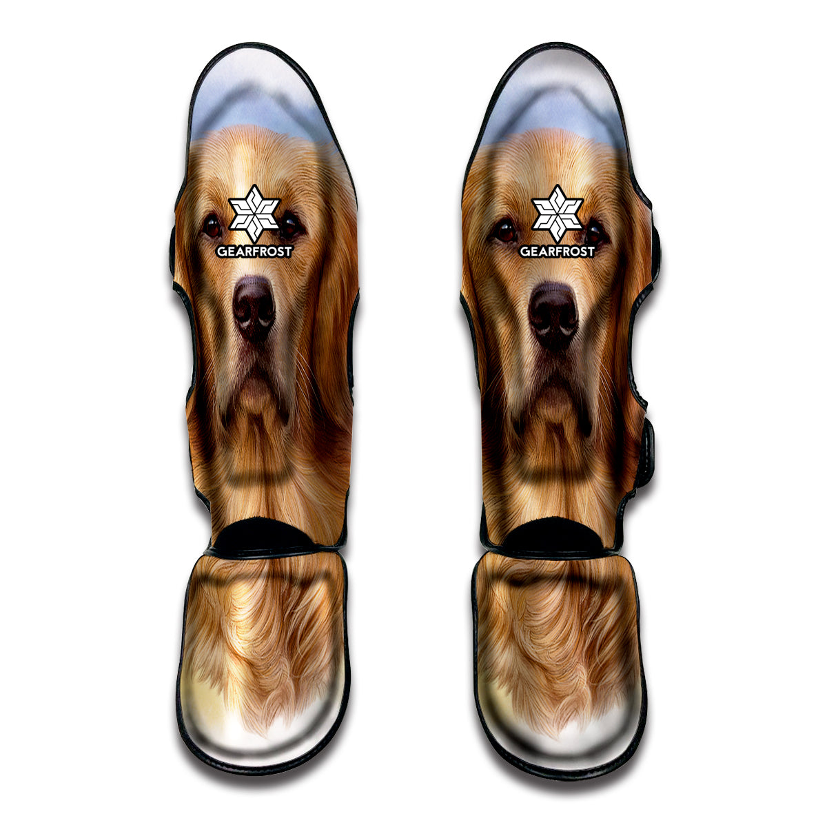 Golden Retriever Portrait Print Muay Thai Shin Guard