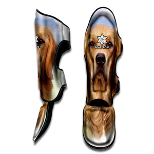 Golden Retriever Portrait Print Muay Thai Shin Guard