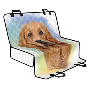 Golden Retriever Portrait Print Pet Car Back Seat Cover