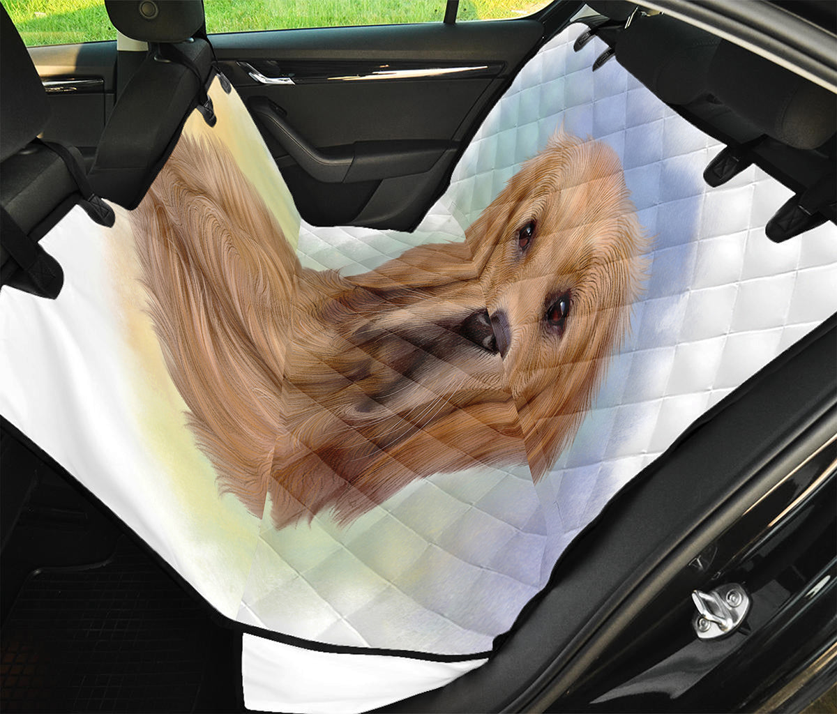 Golden Retriever Portrait Print Pet Car Back Seat Cover