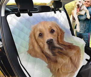 Golden Retriever Portrait Print Pet Car Back Seat Cover