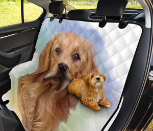 Golden Retriever Portrait Print Pet Car Back Seat Cover