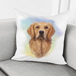 Golden Retriever Portrait Print Pillow Cover