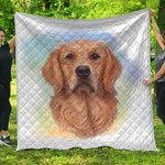 Golden Retriever Portrait Print Quilt