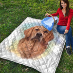 Golden Retriever Portrait Print Quilt