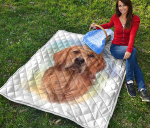 Golden Retriever Portrait Print Quilt