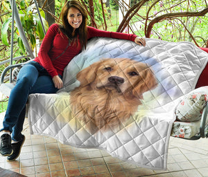 Golden Retriever Portrait Print Quilt