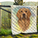 Golden Retriever Portrait Print Quilt