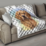 Golden Retriever Portrait Print Quilt