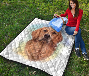 Golden Retriever Portrait Print Quilt