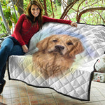 Golden Retriever Portrait Print Quilt