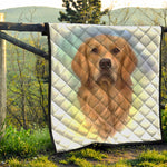 Golden Retriever Portrait Print Quilt