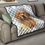 Golden Retriever Portrait Print Quilt