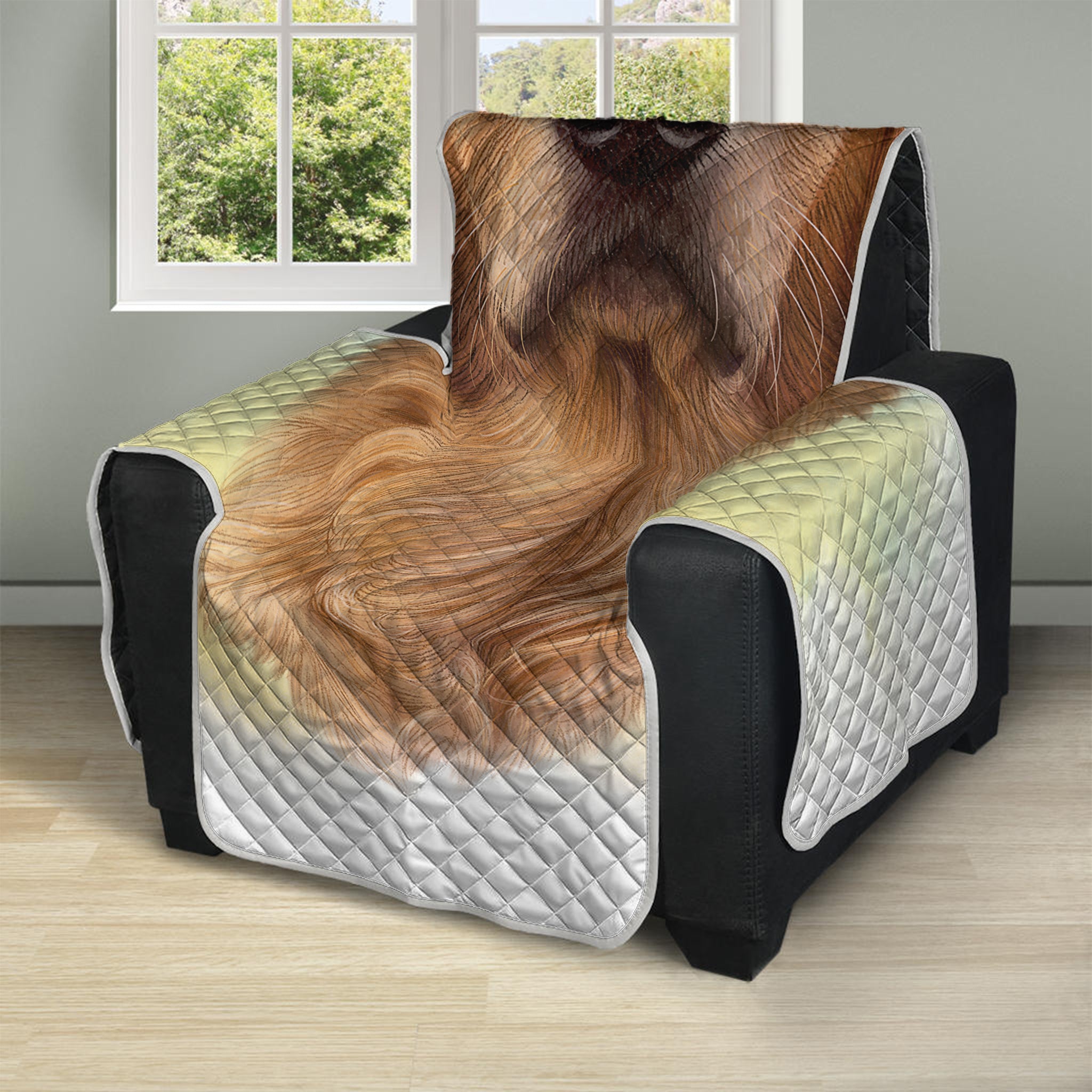 Golden Retriever Portrait Print Recliner Protector