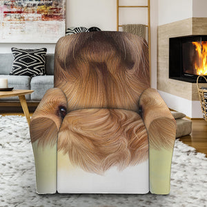 Golden Retriever Portrait Print Recliner Slipcover