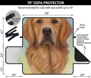 Golden Retriever Portrait Print Sofa Protector