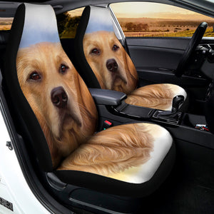 Golden Retriever Portrait Print Universal Fit Car Seat Covers
