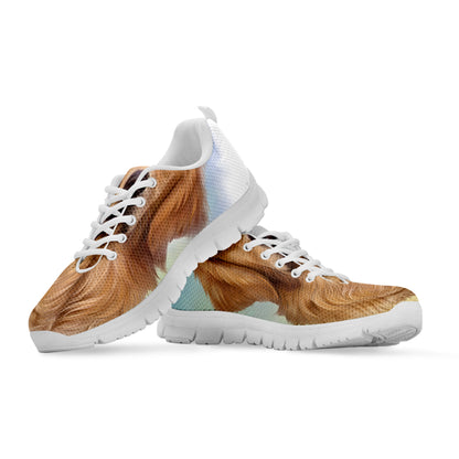 Golden Retriever Portrait Print White Sneakers