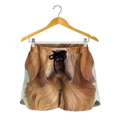 Golden Retriever Portrait Print Women's Shorts
