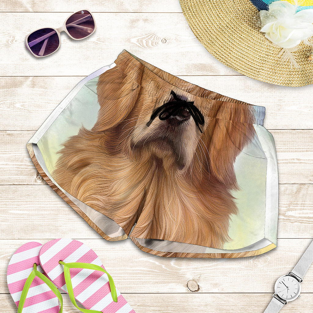 Golden Retriever Portrait Print Women's Shorts