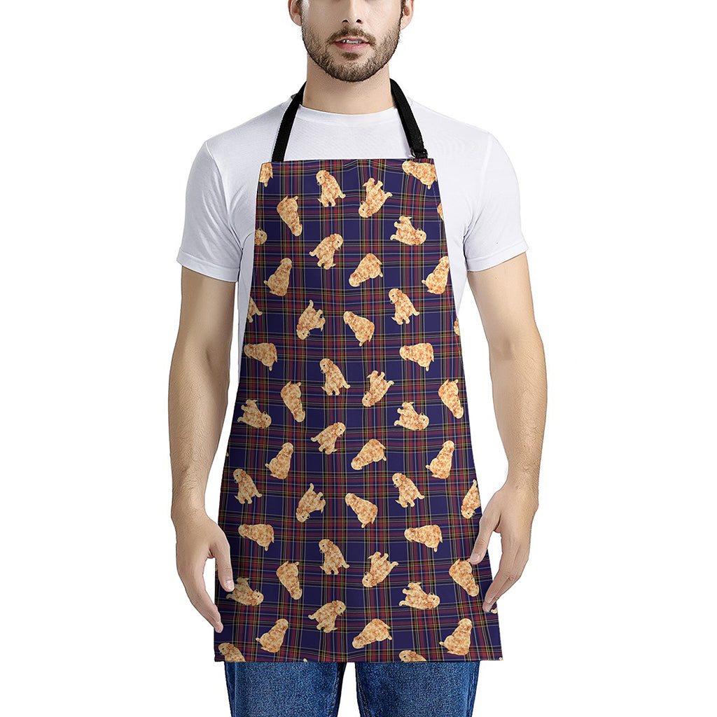 Golden Retriever Tartan Pattern Print Apron