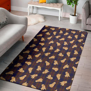 Golden Retriever Tartan Pattern Print Area Rug