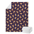 Golden Retriever Tartan Pattern Print Blanket